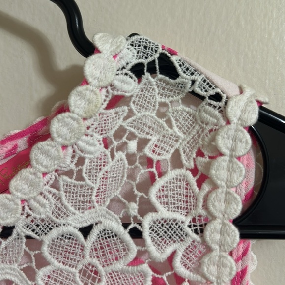 NWT Lilly Pulitzer Caliente Pink White Floral Nala Lace Trimmed Shift Dress 12 - Picture 7 of 9